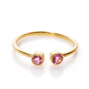 Pink Sapphire Arc Ring